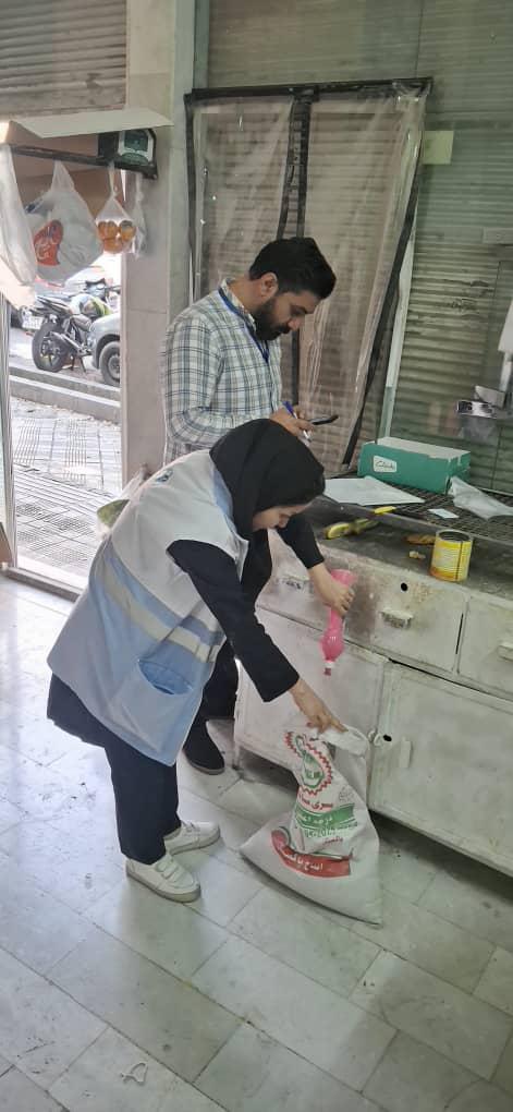 برگزاری گشت مشترک کارشناسان بهداشت محیط مرکز بهداشت شمال غرب یک و تشدید نظارت بر نانوایی های تحت پوشش